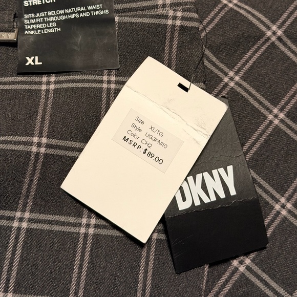 Women’s DKNY Plaid Trousers in Black and Gray XL Stretch - Picture 7 of 7